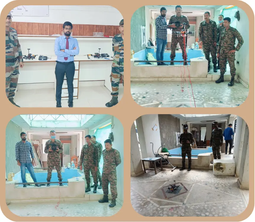 Exxler instructors training students for UAV and drone applications